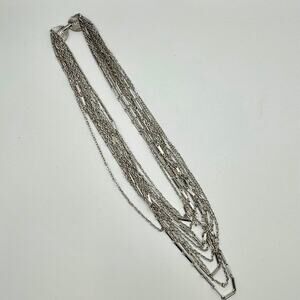 Vintage Sarah Coventry Silver 10 Strand Necklace